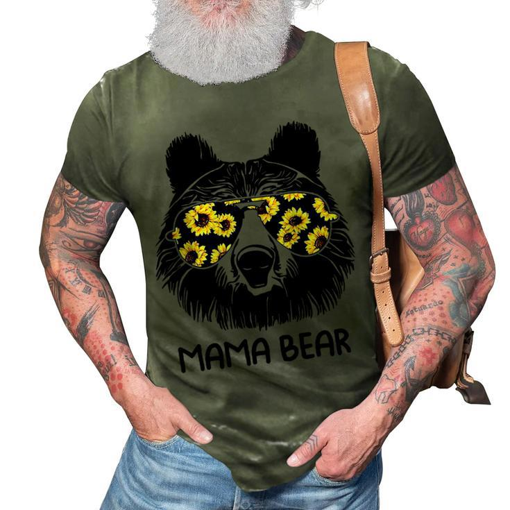 Colorful Sunflower Mama Bear Mother Bear Lover  3D Print Casual Tshirt