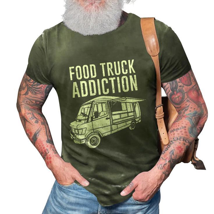 Cool Food Truck Gift Funny Food Truck Addiction Gift 3D Print Casual Tshirt