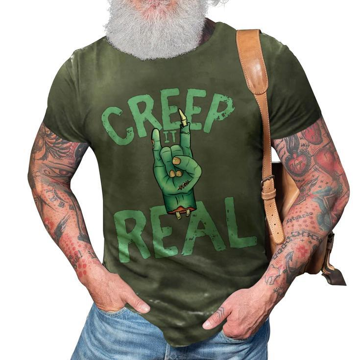 Creep It Real Rocker Zombie Halloween 3D Print Casual Tshirt