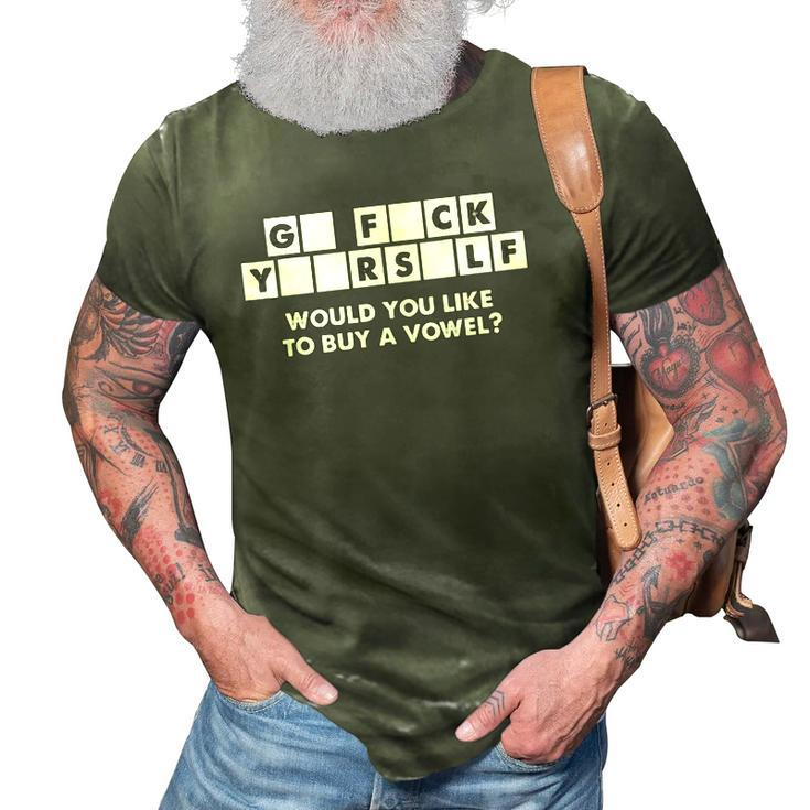 Crossword Go F Yourself Would You Like To Buy A Vowel 3D Print Casual Tshirt