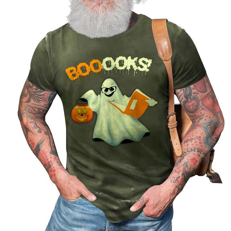 Cute Booooks Ghost Boo Read Books Library Teacher Halloween  3D Print Casual Tshirt