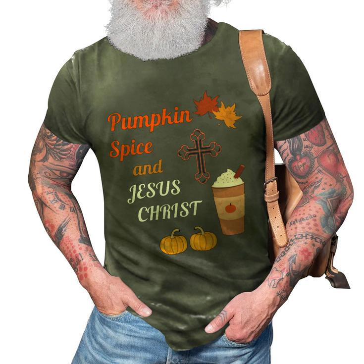 Cute Pumpkin Spice And Jesus Christ Fall Design  Graphic Design Printed Casual Daily Basic V2 3D Print Casual Tshirt