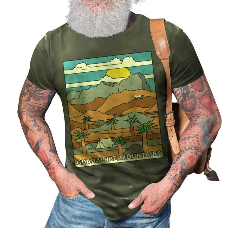 Daytime El Capitan Guadalupe Mountains National Park Texas  3D Print Casual Tshirt