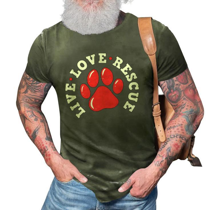 Dog Rescue Adopt Dog Paw Print 3D Print Casual Tshirt