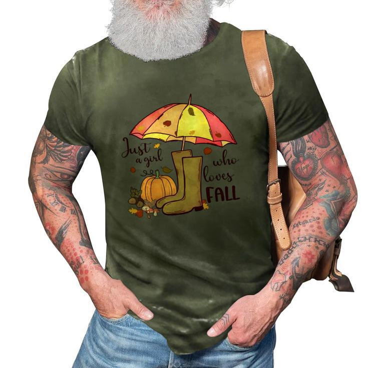 Fall Just A Girl Who Loves Fall Autumn Gifts 3D Print Casual Tshirt