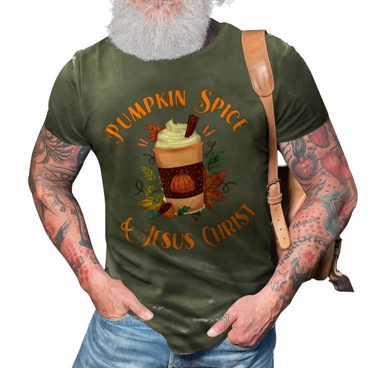 Fall Season Cute Pumpkin Spice And Jesus Christ Thanksgiving  3D Print Casual Tshirt
