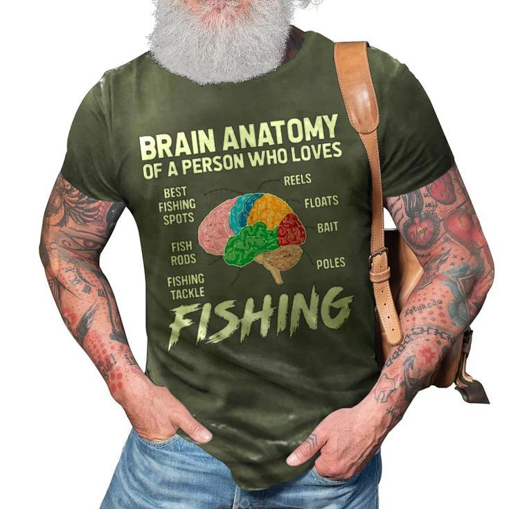 Fishing Brain 3D Print Casual Tshirt