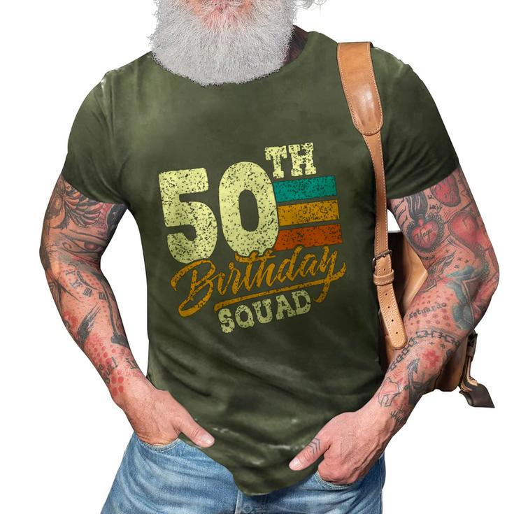 Funny 50Th Birthday Squad Group Vintage Retro Graphic Design Printed Casual Daily Basic 3D Print Casual Tshirt