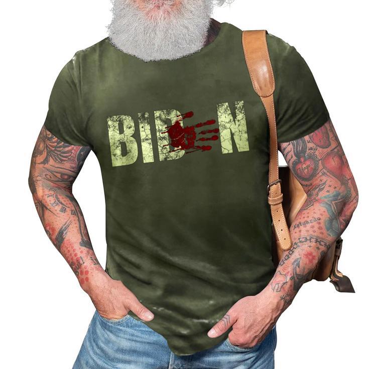 Funny Anti Biden Blood On His Hands Biden Bring Trump Back Anti Joe Biden 3D Print Casual Tshirt