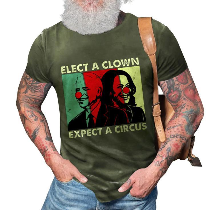Funny Anti Biden Elect A Clown Expect A Circus Anti Joe Biden Design 3D Print Casual Tshirt