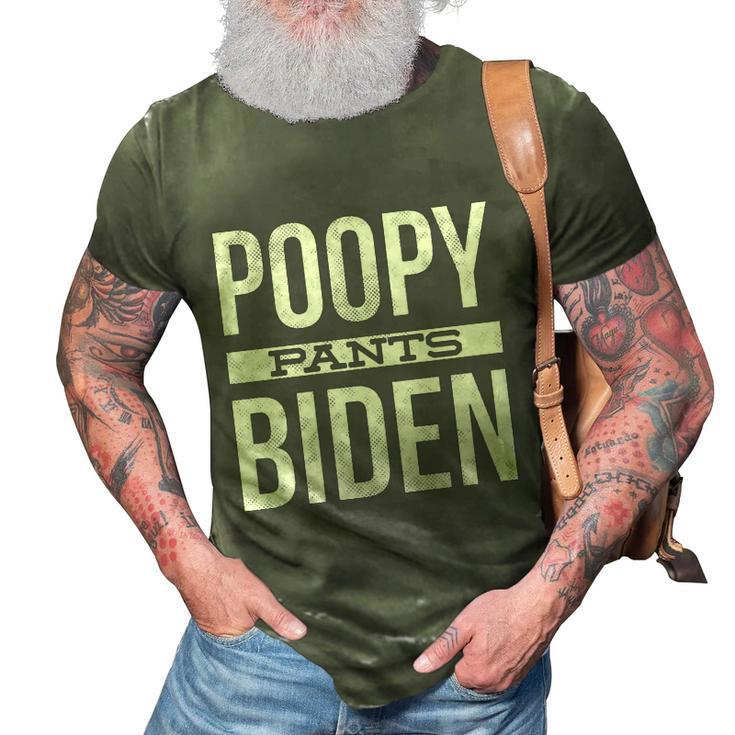 Funny Anti Biden Fjb Lets Go Brandon Poopy Pants Biden Anti Joe Biden F Jo 3D Print Casual Tshirt