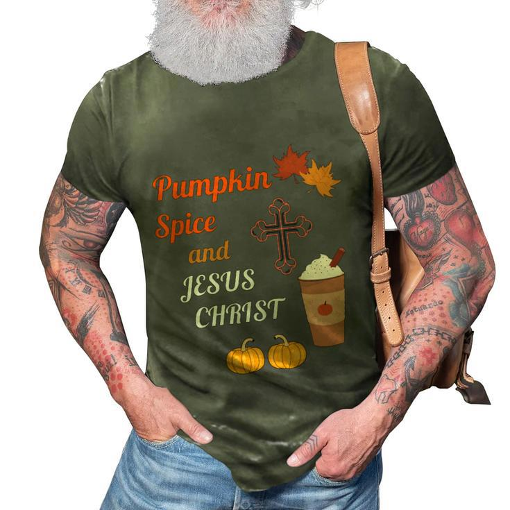Funny Halloween Cute Pumpkin Spice And Jesus Christ Fall Design  Graphic Design Printed Casual Daily Basic 3D Print Casual Tshirt
