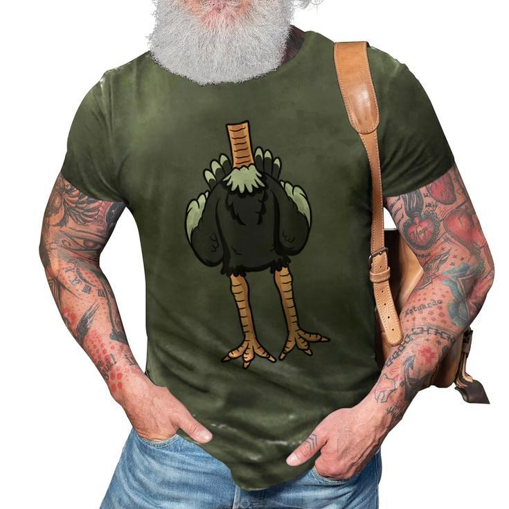 Funny Headless Ostrich Halloween Giant Bird Easy Costume  3D Print Casual Tshirt