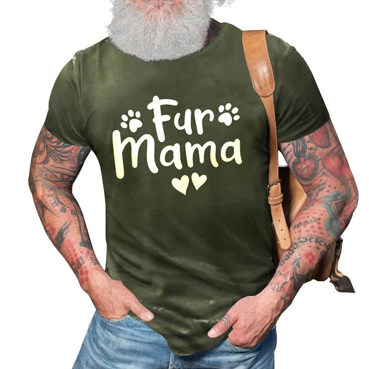 Fur Mama Paw Floral Design Dog Mom Mothers Day 3D Print Casual Tshirt