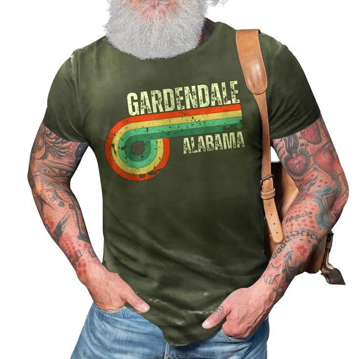 Gardendale City Alabama State Vintage Retro Souvenir  3D Print Casual Tshirt