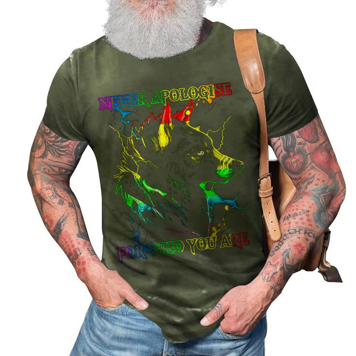 Gay Wolfs Rainbow Wolfs Skin Gay Pride Lgbt  3D Print Casual Tshirt