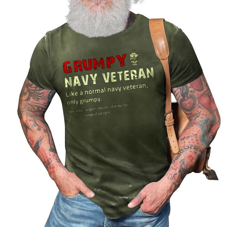 Grumpy Navy Veteran 3D Print Casual Tshirt