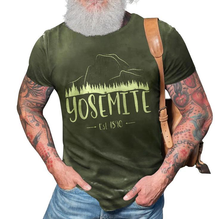 Half Dome Yosemite National Park - California State Gift  3D Print Casual Tshirt
