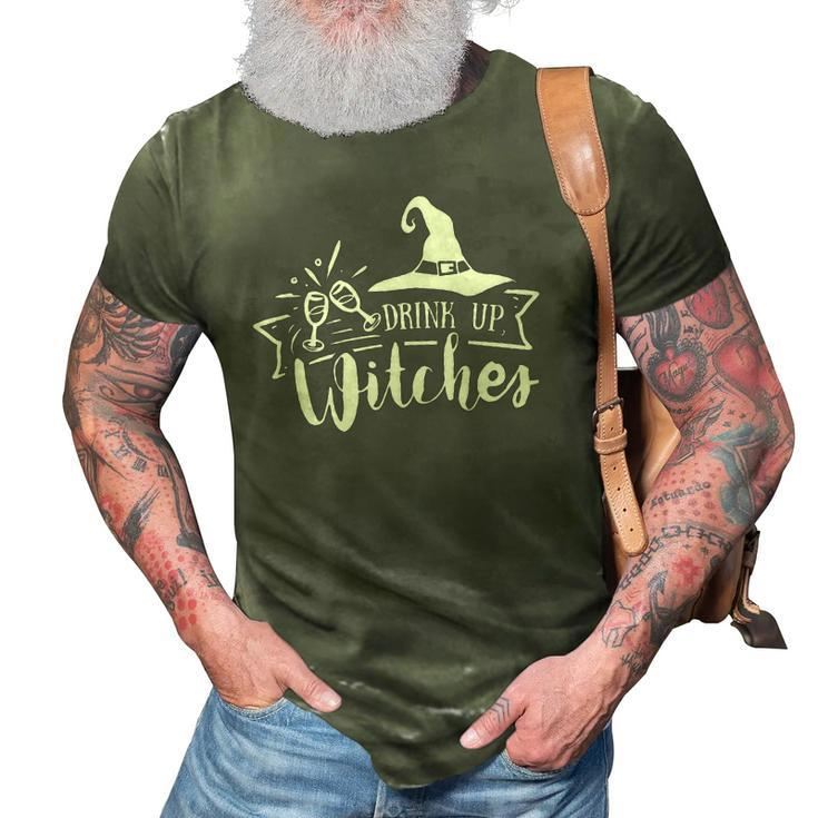 Halloween Drink Up Witches White Version 3D Print Casual Tshirt