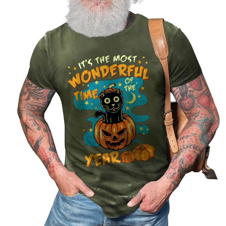 Halloween Its The Most Wonderful Time Of The Year Cat Witch  3D Print Casual Tshirt - Thegiftio