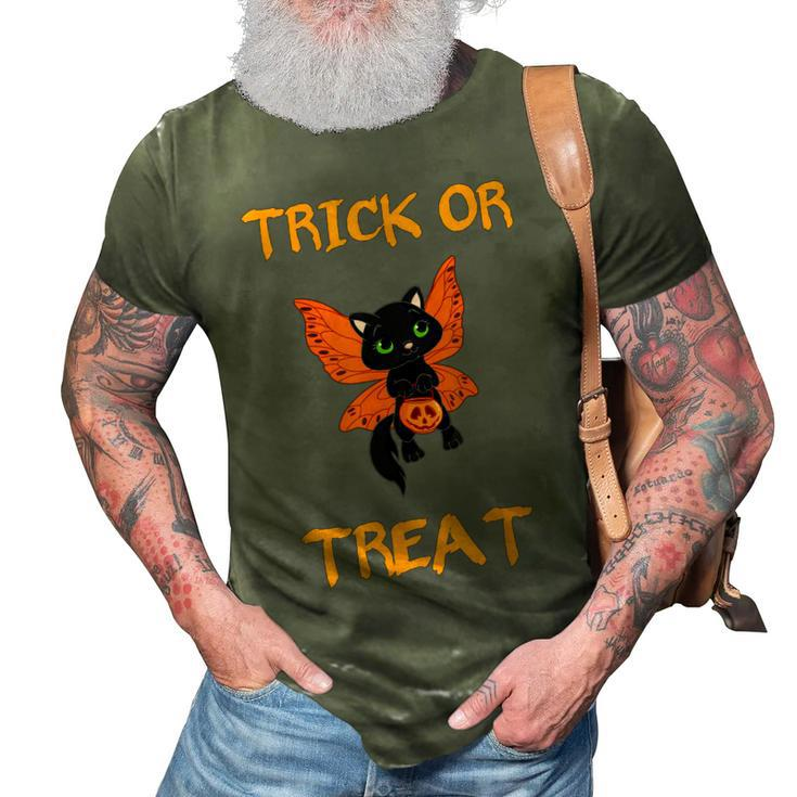 Halloween T  Black Cat Candy Trick Or Treat  3D Print Casual Tshirt