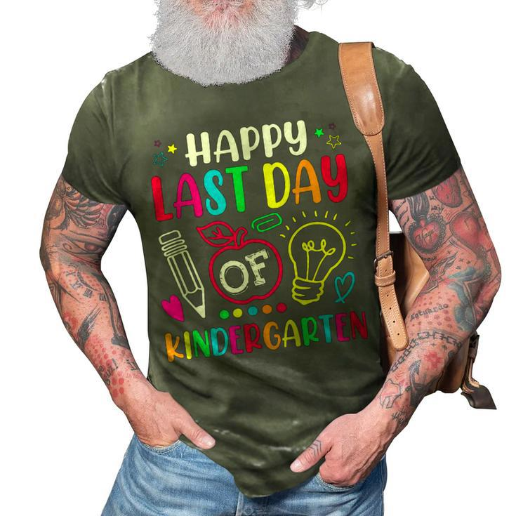 Happy Last Day Of Kindergarten School Funny Teacher Students  3D Print Casual Tshirt