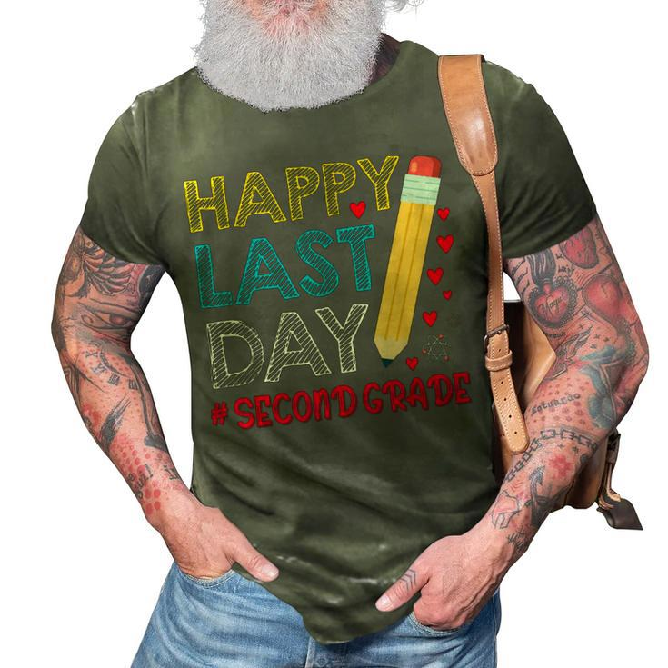 Happy Last Day Of School For Second Grade Students Teachers  3D Print Casual Tshirt