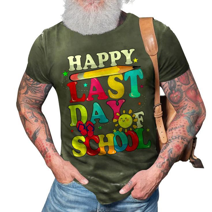 Happy Last Day Of School Students Teachers End Of The Year  3D Print Casual Tshirt