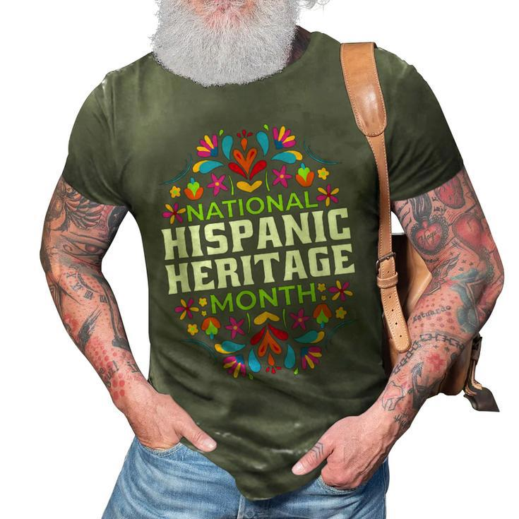 Happy National Hispanic Heritage Month Latino Pride Flag  V2 3D Print Casual Tshirt
