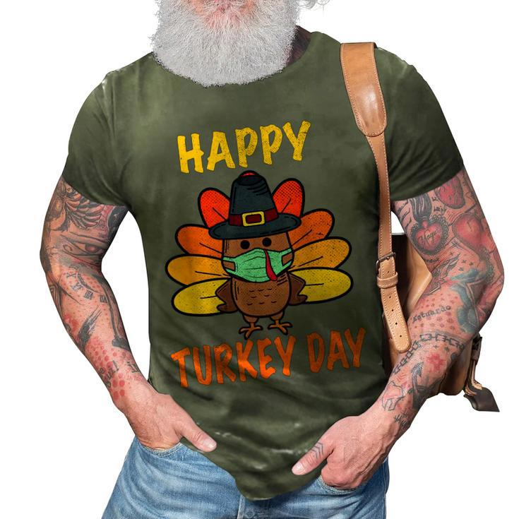 Happy Turkey Day Funny Thanksgiving 2021 Autumn Fall Season  V3 3D Print Casual Tshirt