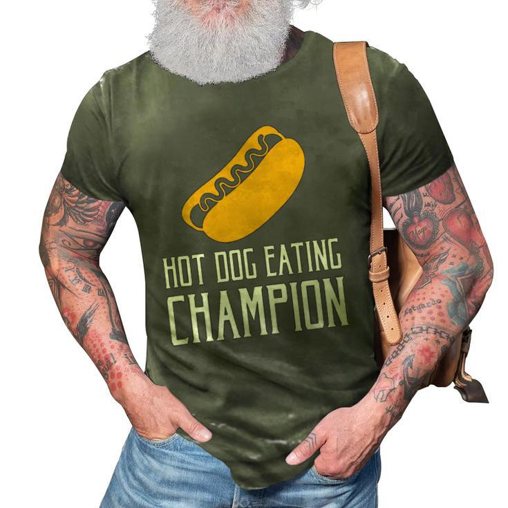 Hot Dog Eating Champion Fast Food 3D Print Casual Tshirt