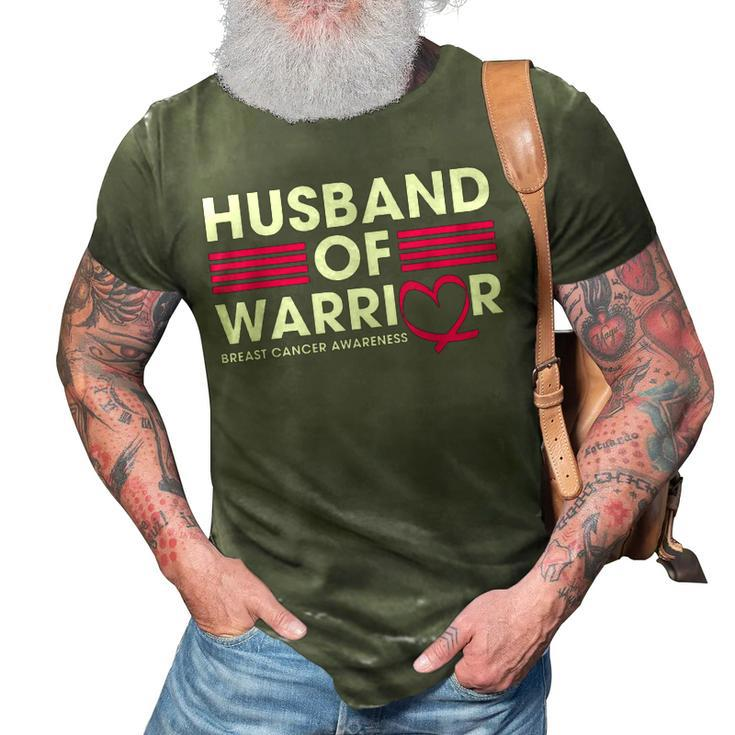 Husband Of A Warrior Breast Cancer Awareness Pink   3D Print Casual Tshirt