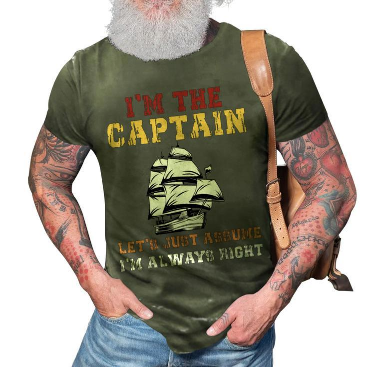 I Am The Captain Of This Boat Funny Boating Man Women Kids  3D Print Casual Tshirt