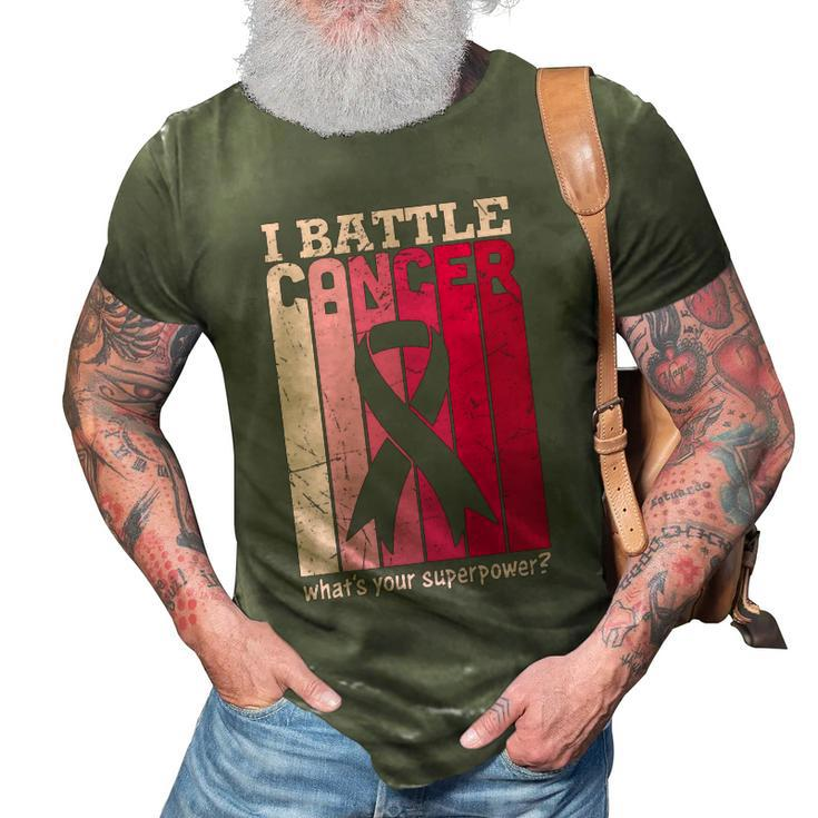 I Battle Cancer Whats Your Supperpower Pink Ribbon Breast Caner 3D Print Casual Tshirt