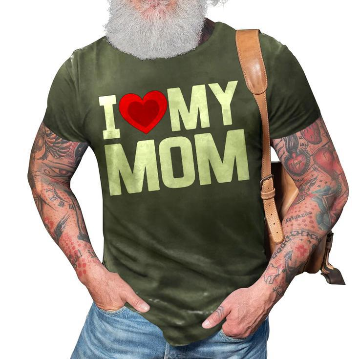 I Heart My Mom Love My Mom Happy Mothers Day Family Outfit  3D Print Casual Tshirt