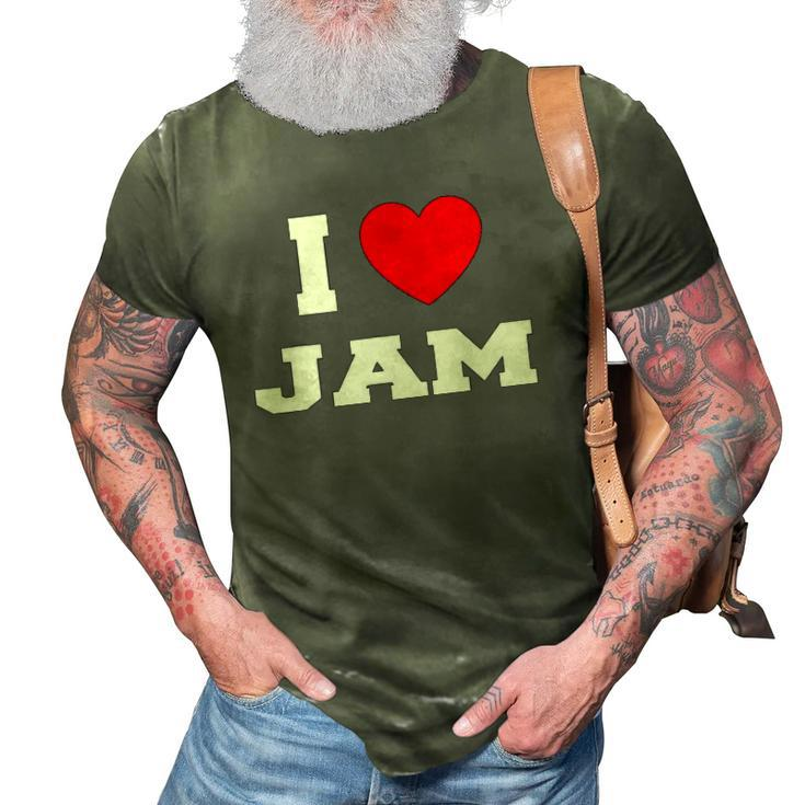 I Love Jam I Heart Jam 3D Print Casual Tshirt