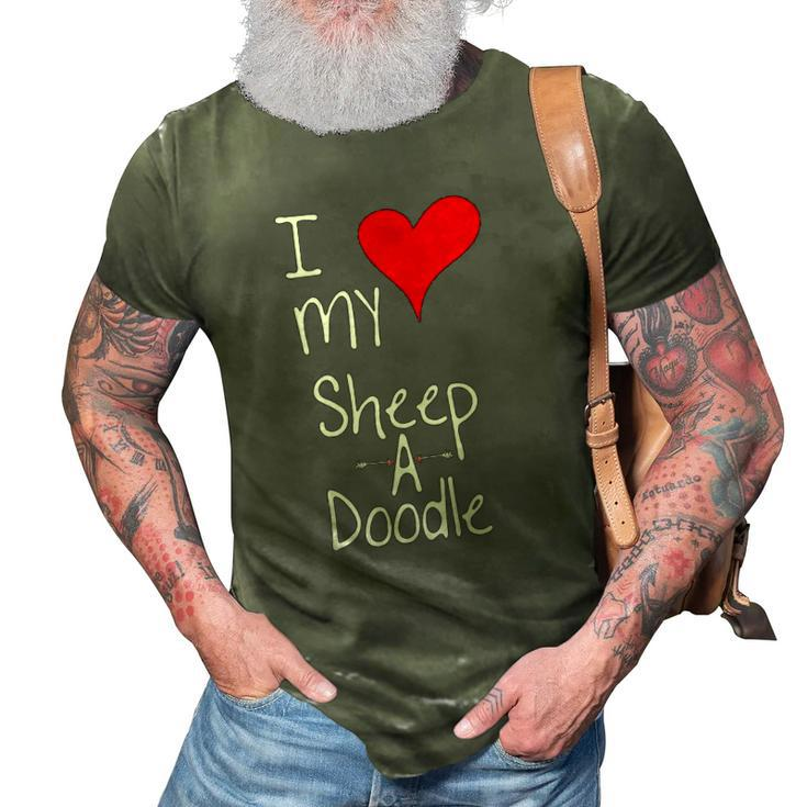 I Love My Sheepadoodle Cute Dog Owner Gift &8211 Graphic 3D Print Casual Tshirt