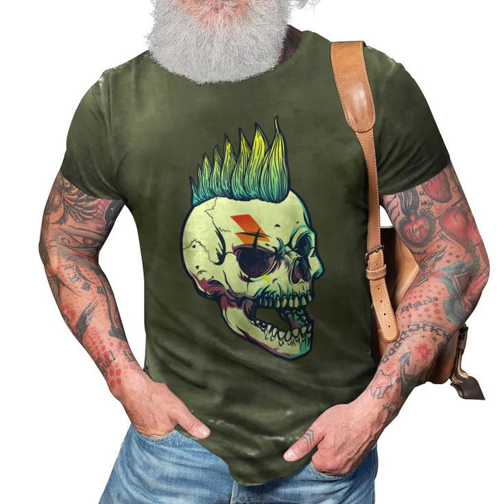 Iroquois Skeleton Scull Punk Rocker Halloween Party Costume  3D Print Casual Tshirt