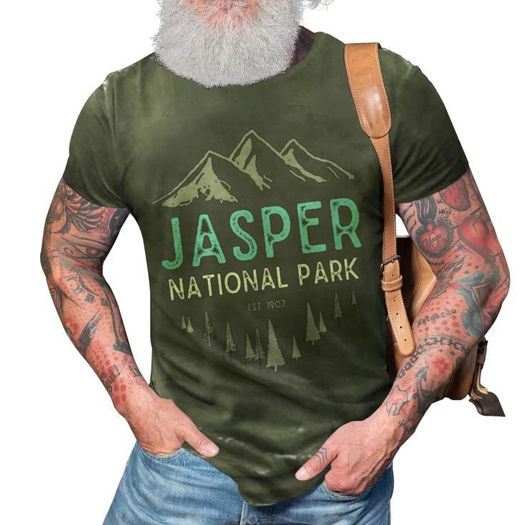 Jasper National Park  Est 1907 Vintage Canadian Park 3D Print Casual Tshirt