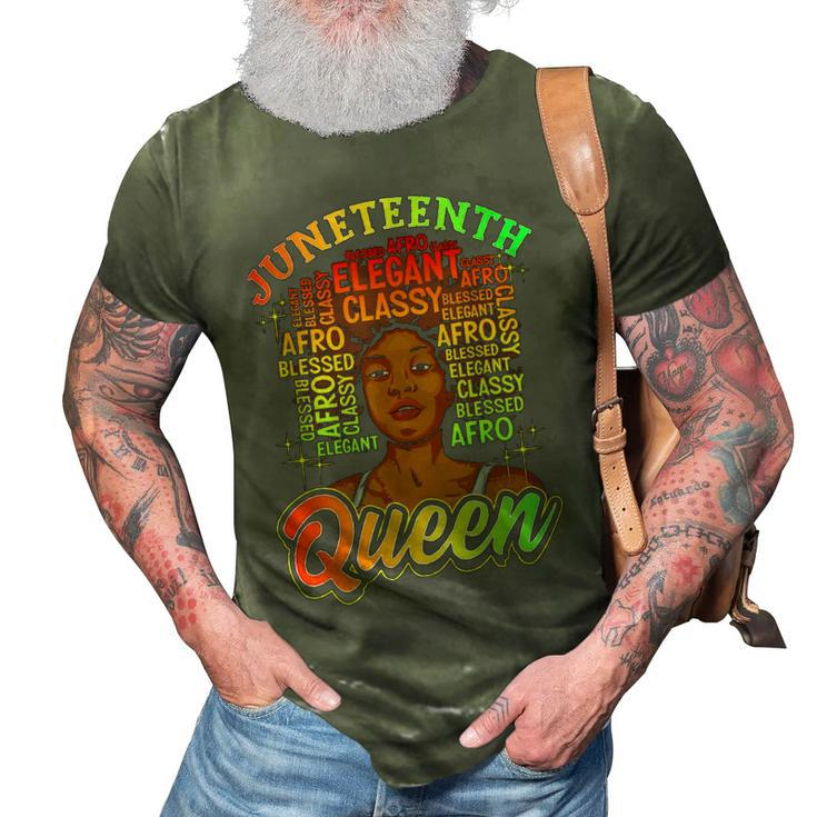 Juneteenth T Women Juneteenth S Natural Afro Queen  3D Print Casual Tshirt