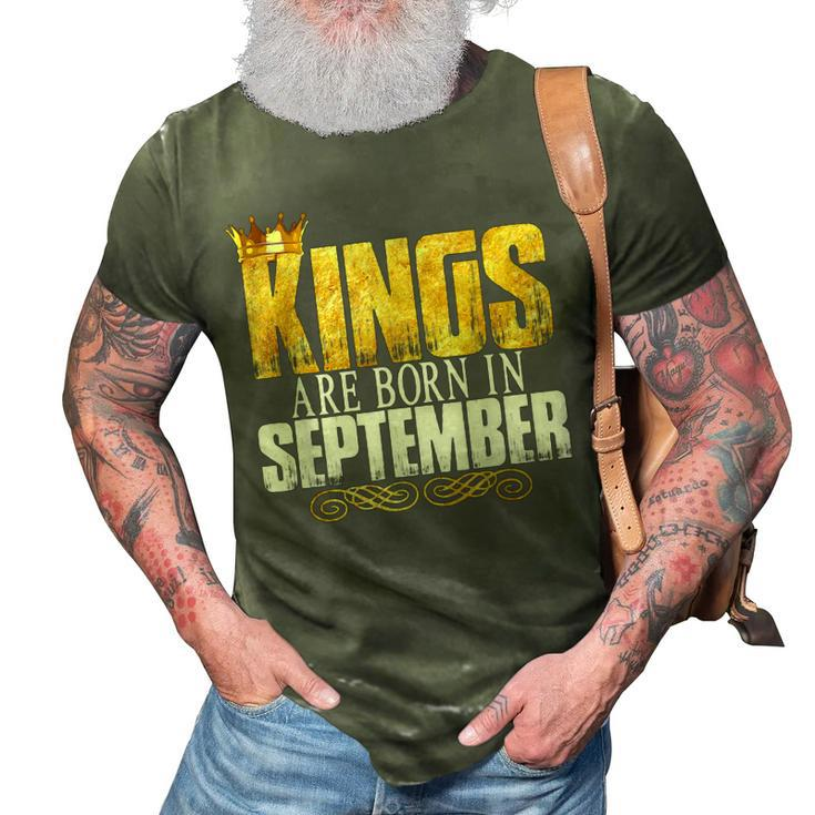 Kings Are Born In September T  Mens Birthday Gifts  3D Print Casual Tshirt