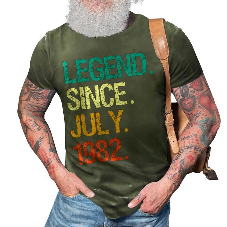 Legend Since July 1982 40 Year Old Bday 40Th Birthday  3D Print Casual Tshirt