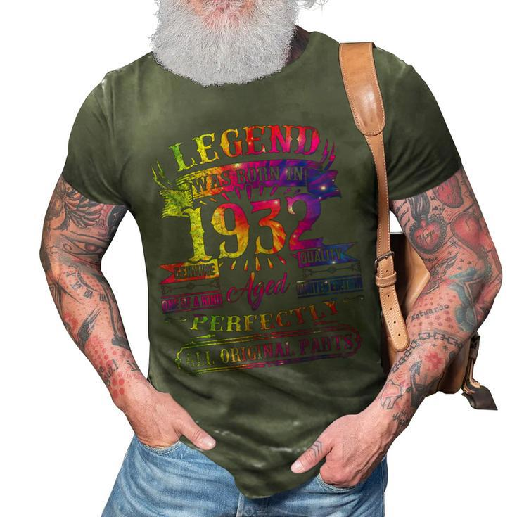 Legend Was Born In 1932 90 Year Old 90Th Birthday Tie Dye  3D Print Casual Tshirt