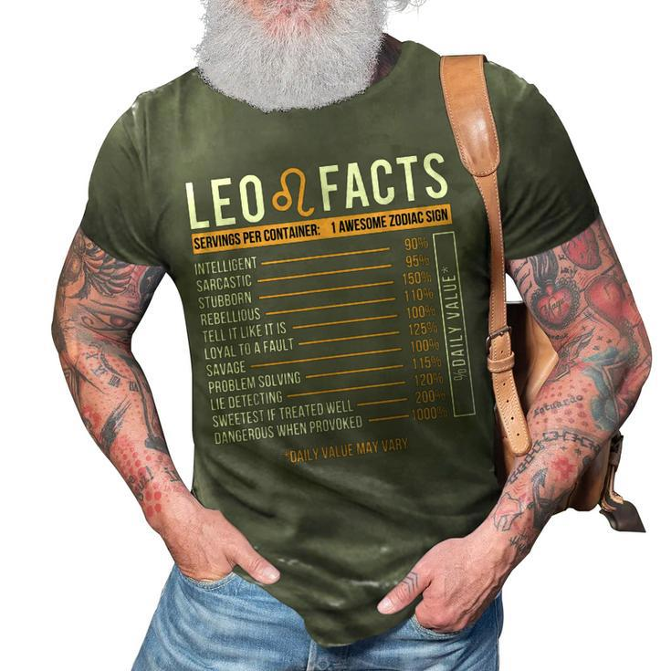 Leo Facts Zodiac Sign Astrology Birthday Horoscope 3D Print Casual Tshirt