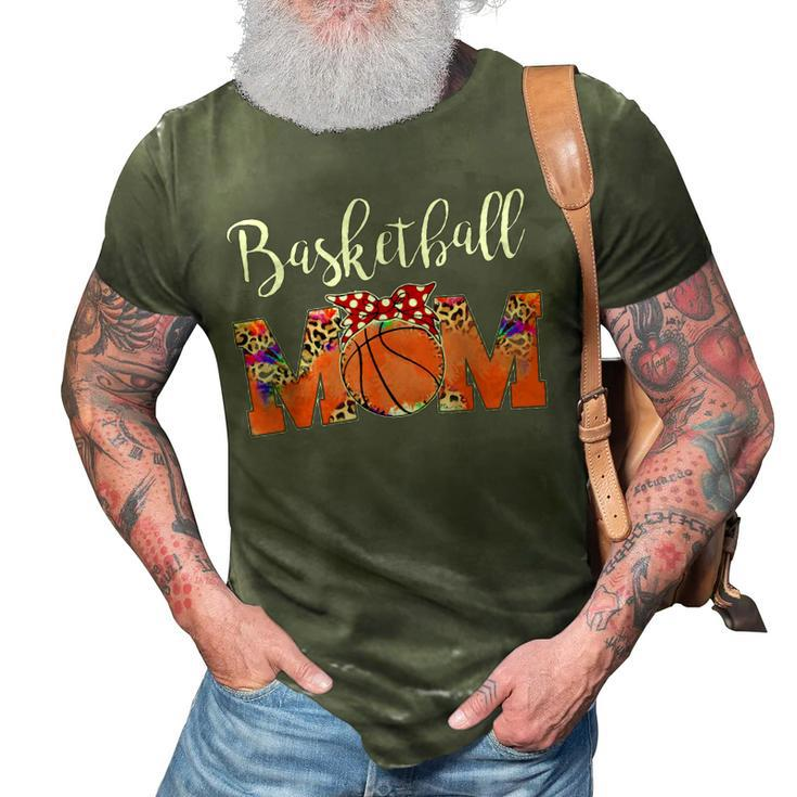 Leopard Basketball Mom Game Day Mom Life Tie Dye Mothers Day  3D Print Casual Tshirt