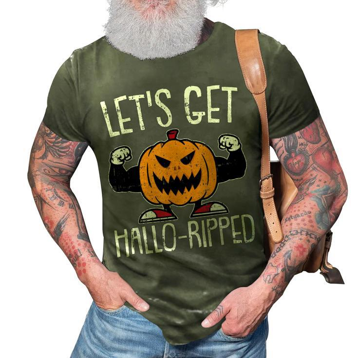 Lets Get Hallo-Ripped Lazy Halloween Costume Gym Workout  3D Print Casual Tshirt