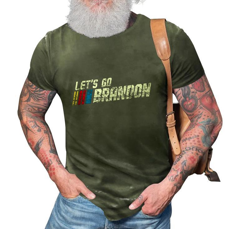 Lets Go Brandon Race Car Grunge Distressed Funny Gift Idea 3D Print Casual Tshirt