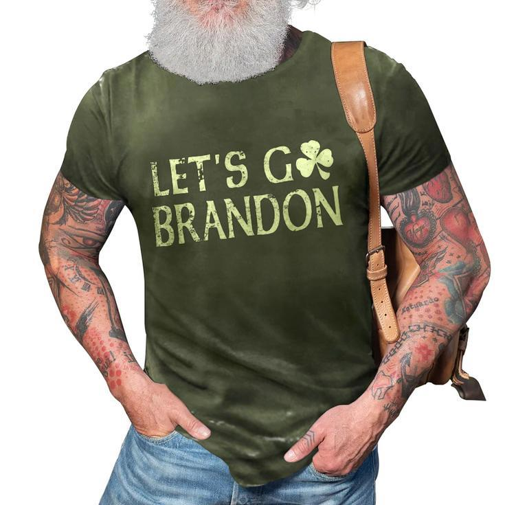 Lets Go Brandon St Patricks Day Irish Shamrock Clover Pub Graphic Design Printed Casual Daily Basic 3D Print Casual Tshirt