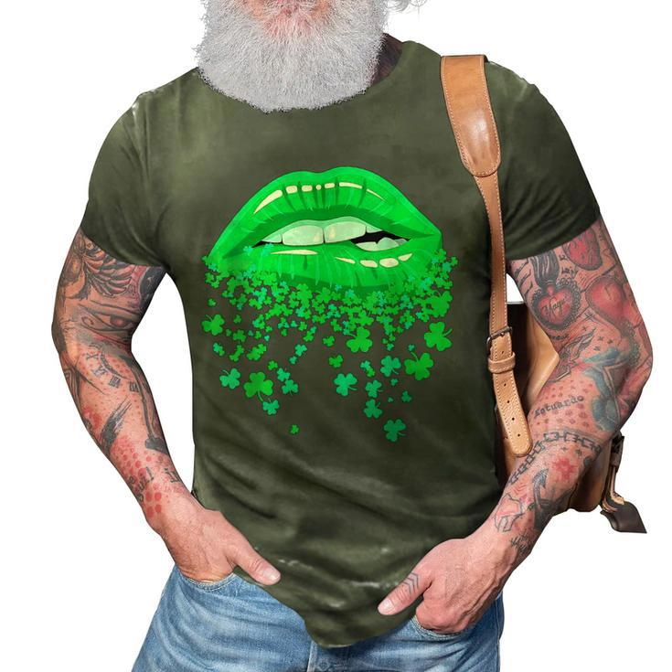 Lips Sexy Green Cool Irish Shamrock St Patricks Day  3D Print Casual Tshirt