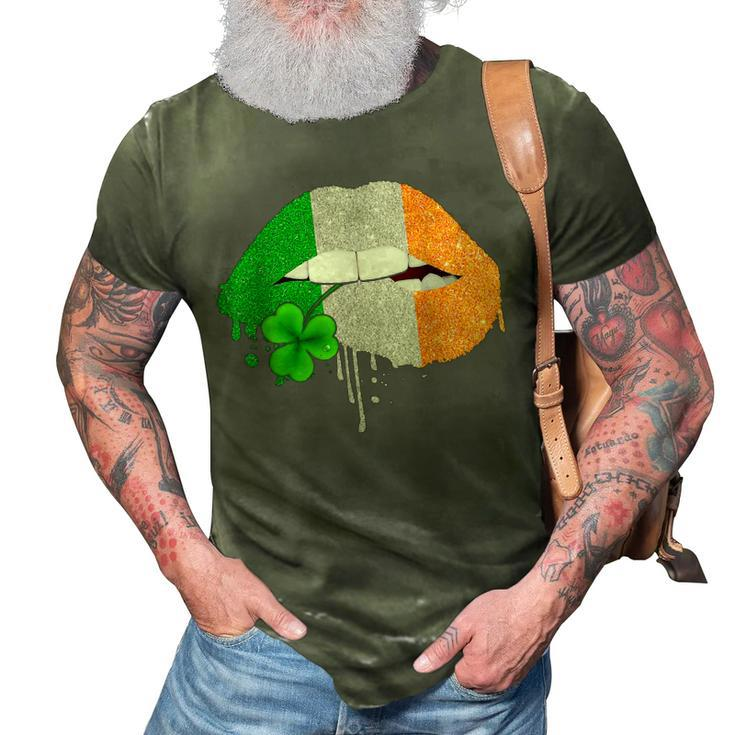 Lips Sexy Green Irish Leopard Flag Shamrock St Patricks Day  3D Print Casual Tshirt